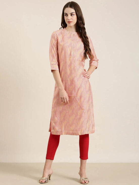 Women Multi Geometrical Straight Kurta-RA-027-Multi