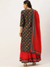 Women's Black Printed Kurta Sets-GW-2681-Black