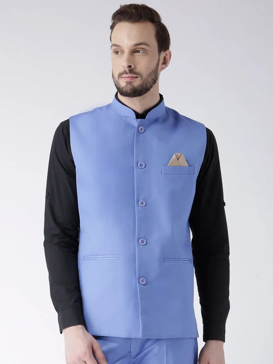 Hangup Men Standard Solid Men's Indian Wear-DarkBlueBasket