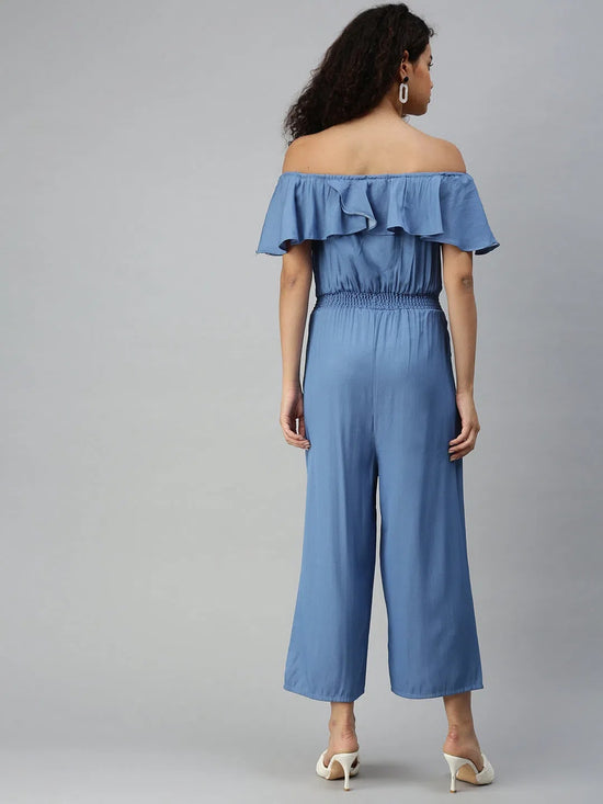 Women's Blue Solid Jumpsuit-AE-9927-Blue