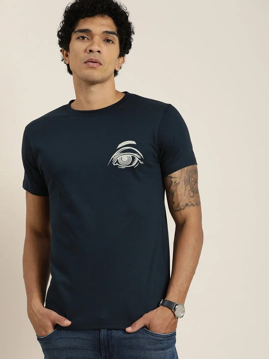 Dillinger Navy Blue Graphic Regular T-Shirt