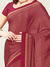 Saree Mall Women's Crepe Maroon Printed Designer Saree With Blouse Piece-VIVNTA7016D