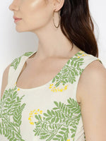 Hankerchief hem printed dress with Yellow print