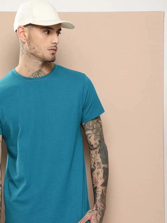 Difference Of Opinion Men's Blue Plain T-Shirt