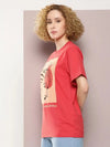 Dillinger Red Graphic Oversized T-Shirt-WMNCR458CST-XS