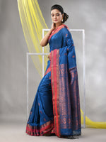 Sapphire Blue Silk Matka Soft Saree With Paisley Motifs-MA57SLMT331760024