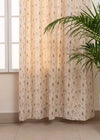 Blooming Meadows 100% cotton floral curtain for living room - Room darkening - Beige - Pack of 1-230421006