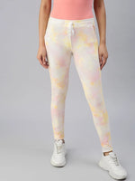 Women's Yellow Tie Dye Track Pants-AF-1770-Yellowpink