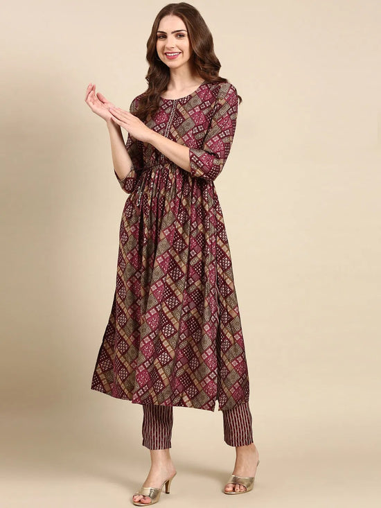 Women's Violet Printed Kurta Set-SKC-984-Violet