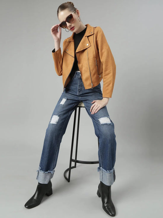 Women Rust Solid Tailored Jacket-CHN-883-Rust