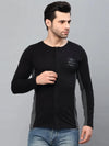 Rigo Men Black Cut And Sew T-Shirt