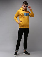 Men Yellow Printed Sweatshirt-SCAW-31-Mustard