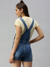 Women's Blue Solid Dungarees-SD-17777-Blue