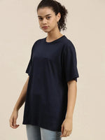 Dillinger Navy Blue Solid Oversized T-Shirt