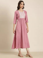 Women Pink Solid Anarkali Kurta-SKC-1198-Pink