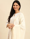 Women's Beige Embroidered Kurta Set-UB-2368-Beige