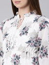 Women White Floral Fit and Flare Dress-AE-15797-White