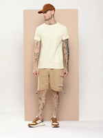 Difference Of Opinion Men's Off White Plain T-Shirt