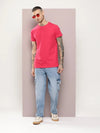 Dillinger Men's Dark Pink Plain T-Shirt