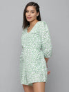 Women's Green Printed Jumpsuit-AE-9983-Green