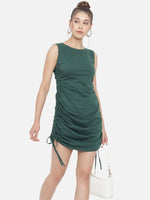 Green Ruched Bodycon Dress