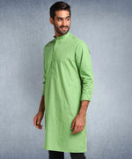 Hangup Men Standard Solid Men's Indian Wear-Parrot_6_110_Kurta