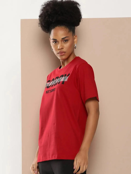 Difference of Opinion Red Graphic Oversized T-Shirt