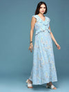 Women's Blue Printed Maxi Dress-DW-9219-Blue