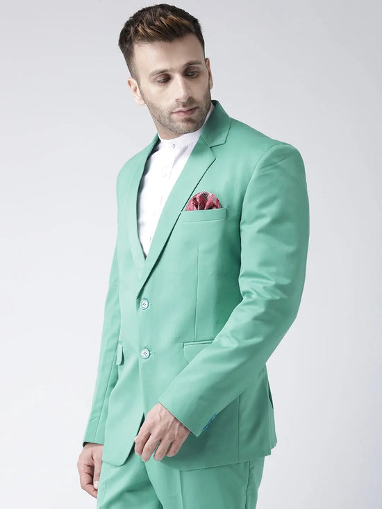 Hangup Men Standard Solid Men Formalwear-TurquoiseBlazer