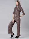 Women Brown Typography Tracksuit-AF-2048-Brown