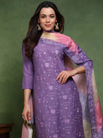 Ahika Women Purple Silk Blend Solid Embroidered Straight Kurta Trouser With Dupatta-PKSKD2481_L