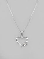 Silver Plated Heart Pandent Chain-VOJ128