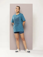 Dillinger Teal Graphic Oversized T-Shirt