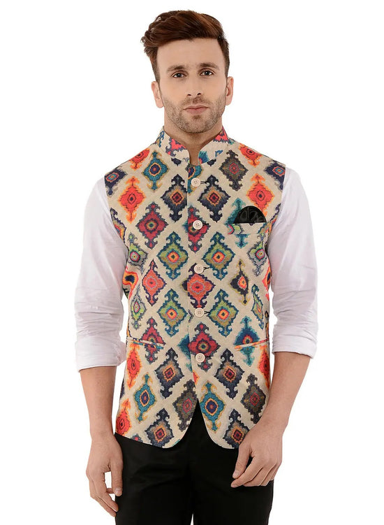 Hangup Men Standard Printed Men's Indian Wear-1APrintedNehru