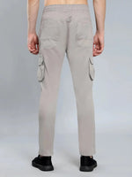 Jogger Cargos with Elastic waist and 6 pockets-Grey-HC4012-30