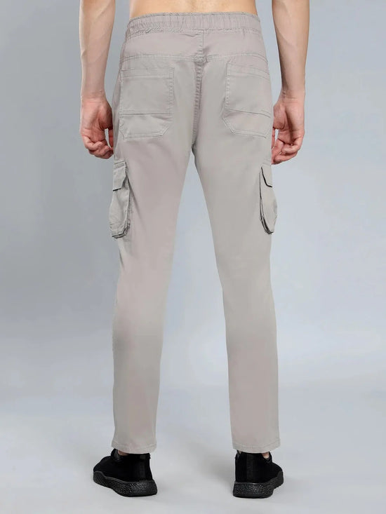 Jogger Cargos with Elastic waist and 6 pockets-Grey-HC4012-30