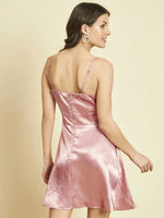 Satin Fit And Flare Party Dress