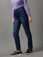 Women's Navy Blue Solid Skinny Fit Denim Jeans-GZ-5340-Navyblue