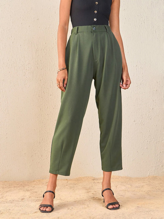 Women Olive Tapered Pants