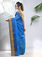 Azure Blue Pure Cotton Tant Saree With Woven Designs-MA51TT43480107