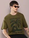 Dillinger Olive Graphic Oversized T-shirt-DLMOV267OGRN-S