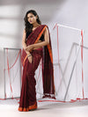 Maroon Soft Cotton Saree With  Zari Stripe Designs-MA55CT06530052