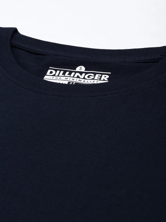 Dillinger Navy Blue Solid Oversized T-Shirt