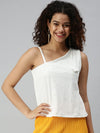 Women White Embellished Crop Boxy Top-AE-10192-Whitegold