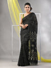 Black Silk Matka Soft Saree With Stripes Pattern-MA57SLMT331760032