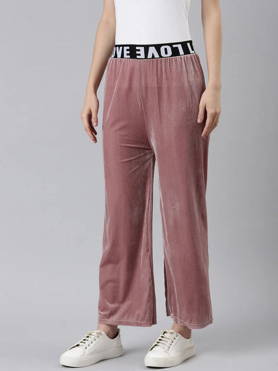 Women Pink Solid Track Pant-AN-36-Pink