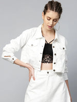 Women Solid Standard White Jacket