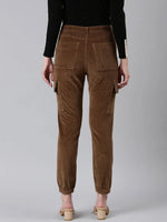 Women Coffee Brown Solid Joggers-IM-10635-Coffeebrown