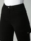 Women's Black Solid Denim Wide Leg Jeans-IM9830-Black