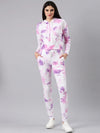 Women White Tie Dye Tracksuit-AF-2102-Whitepurple